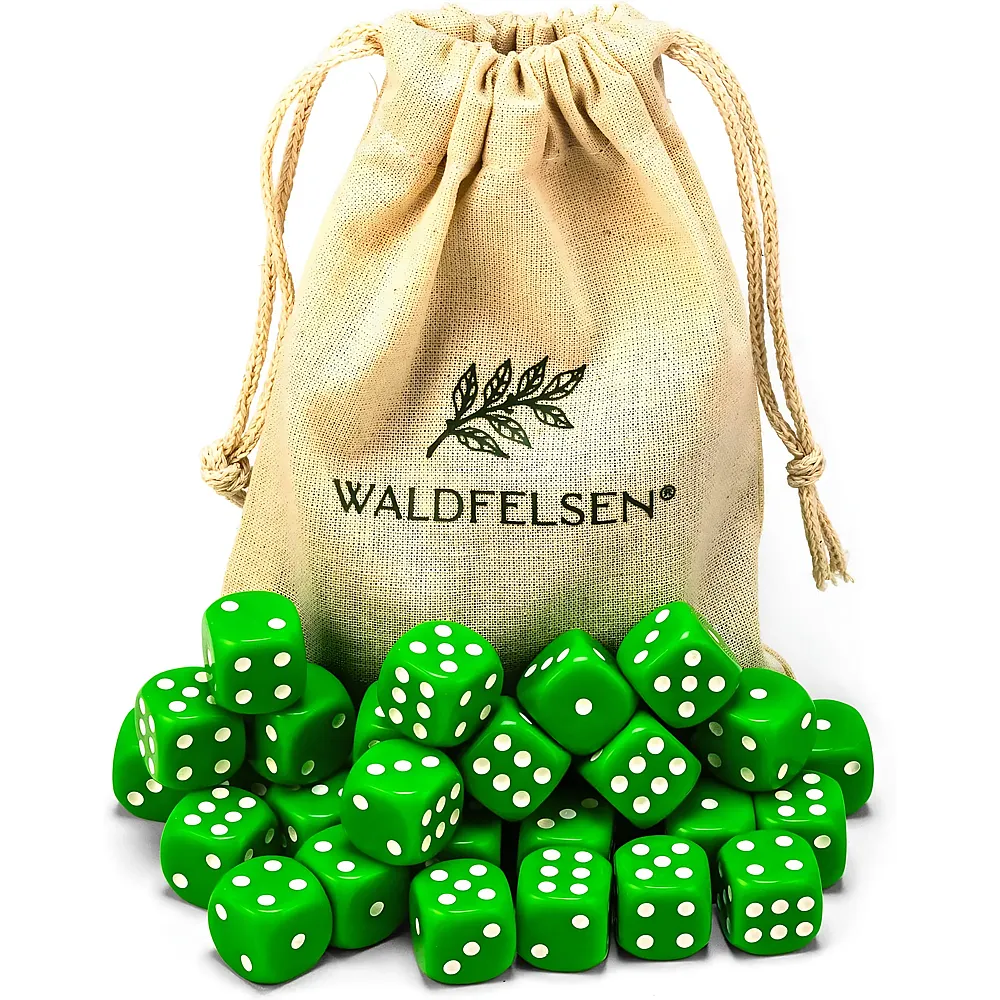 Waldfelsen Hochqualitative W�rfel Standardgr�sse 16mm Grasgr�n - 30 Teile
