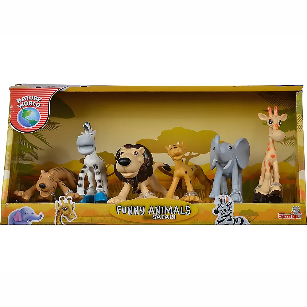 Simba Nature World Funny Animals - Safari 6Teile