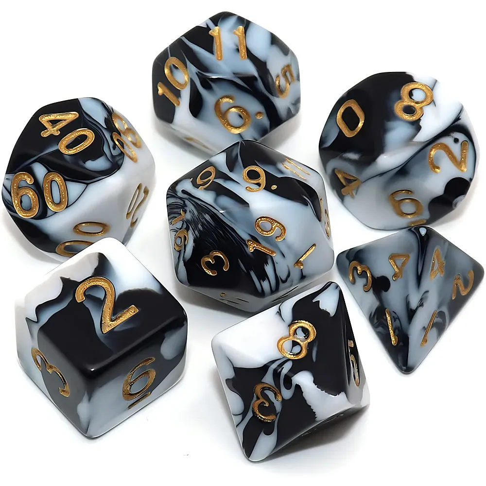 meinspielzeug - Creebuy D&D Polyedrische Rollenspiel-W�rfel Schwarz/Weiss 7Teile Dungeons & Dragons