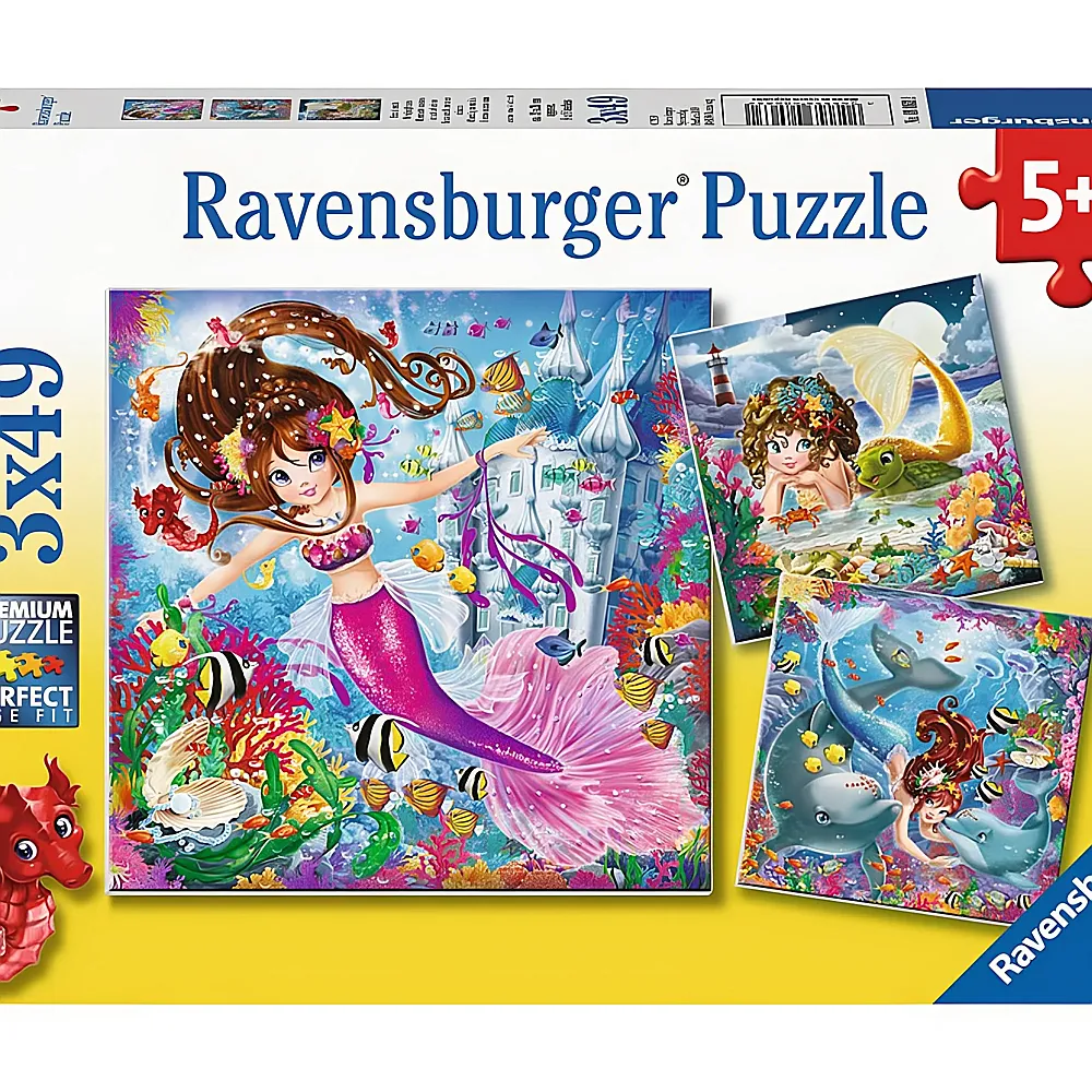 Ravensburger Puzzle Bezaubernde Meerjungfrauen 3x49