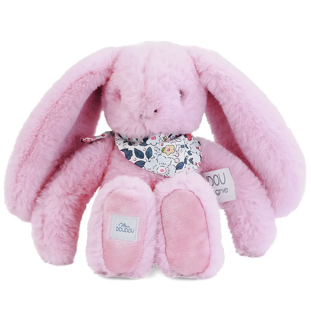 Doudou et Compagnie Fleurette Hase Rosa 25cm