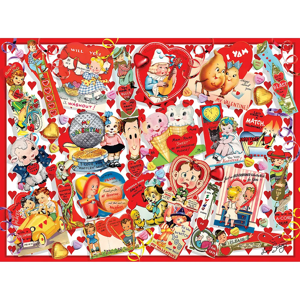 SunsOut Puzzle Valentinstagskarte Collage - 300 Teile - Puzzle 105-300 Teile