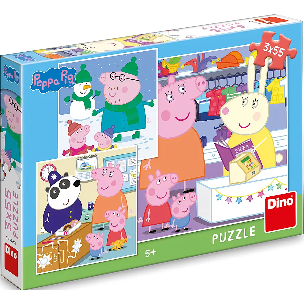 Dino Puzzle 3in1 Peppa Pig 55Teile