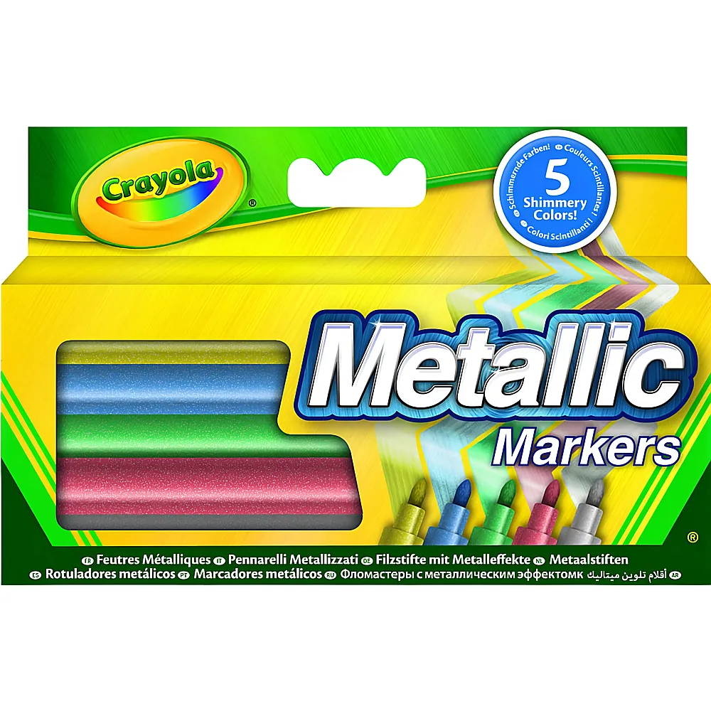 Crayola Filzstifte mit Metalleffekt 5Teile | Farbe & Kreide