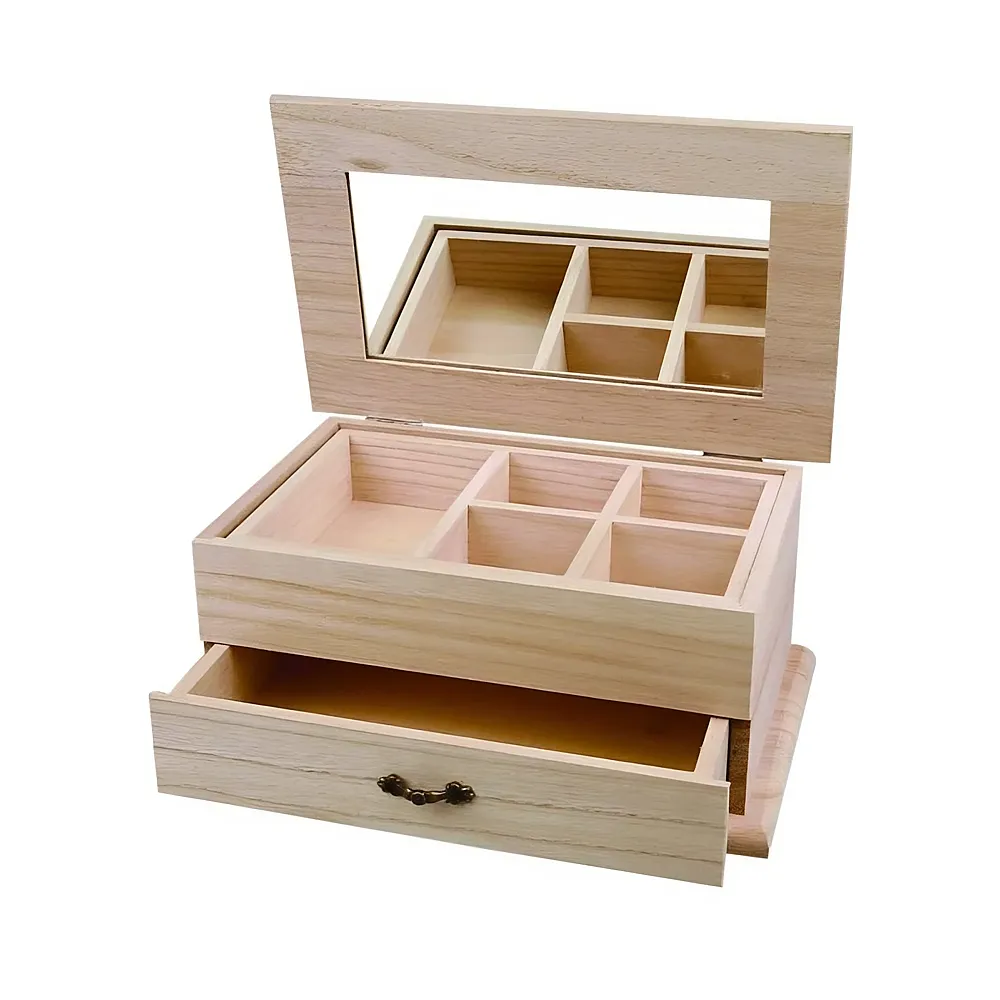 Creativ Company Holz Schmuckbox - 27 x 12 x 17 cm | Schmuck Bastelset