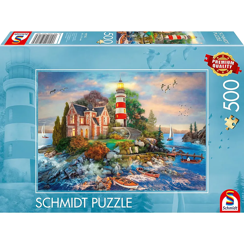 Schmidt Puzzle Leuchtturm am Felsen - 500 Teile