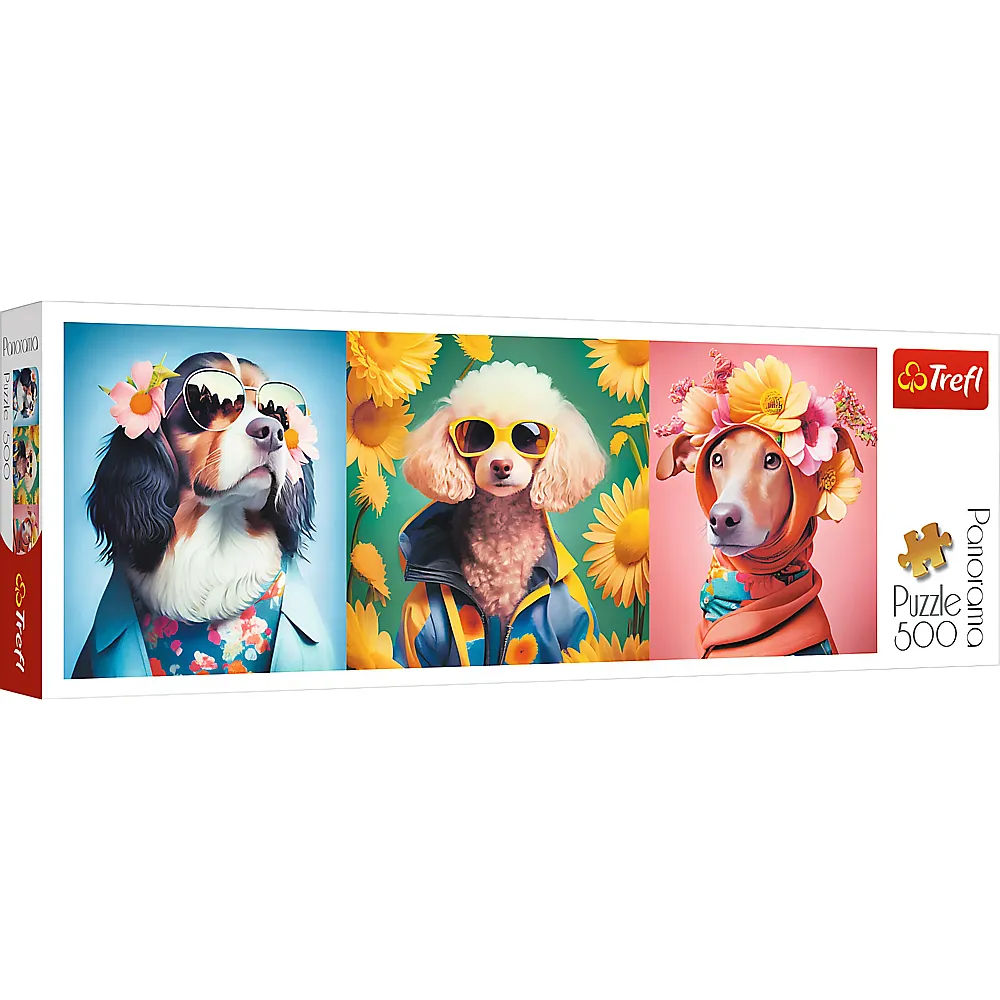 Trefl Puzzle Panorama Doggie Fashion Week 500Teile
