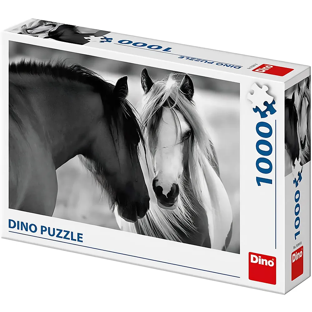 Dino Puzzle Puzzle 1000 Teile Black and White Horses