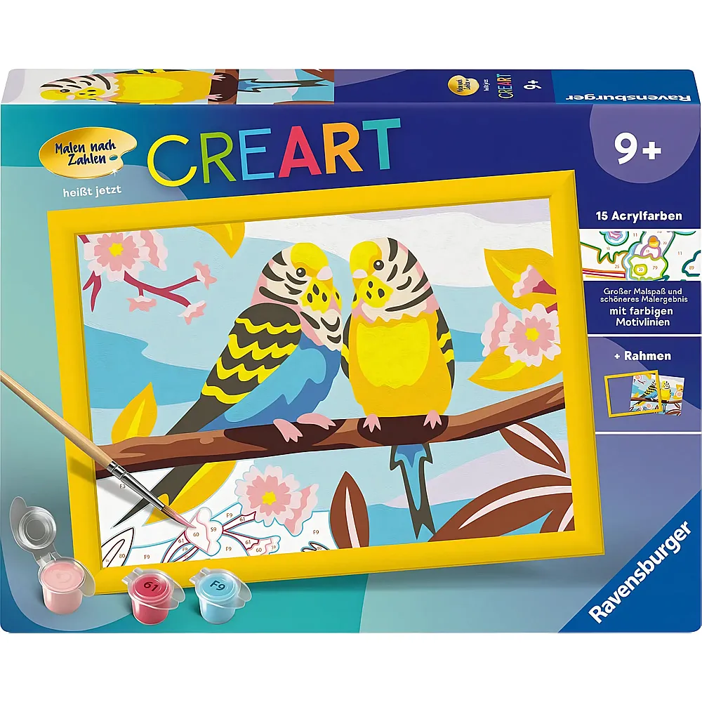 Ravensburger CreArt Malen nach Zahlen Bunte Wellensittiche