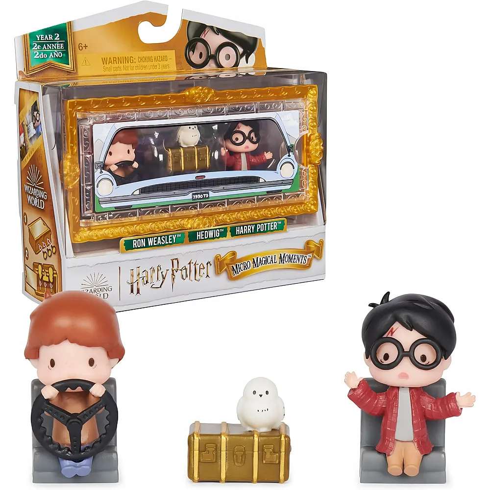 Spin Master Wizarding World Harry Potter - Micro Magical Moments Sammelfiguren Multipack Ford Anglia mit Harry Potter, Ron Weasley, Eule Hedwig und Setzkasten, f�r Kinder ab 6 Jahren, Fanartikel