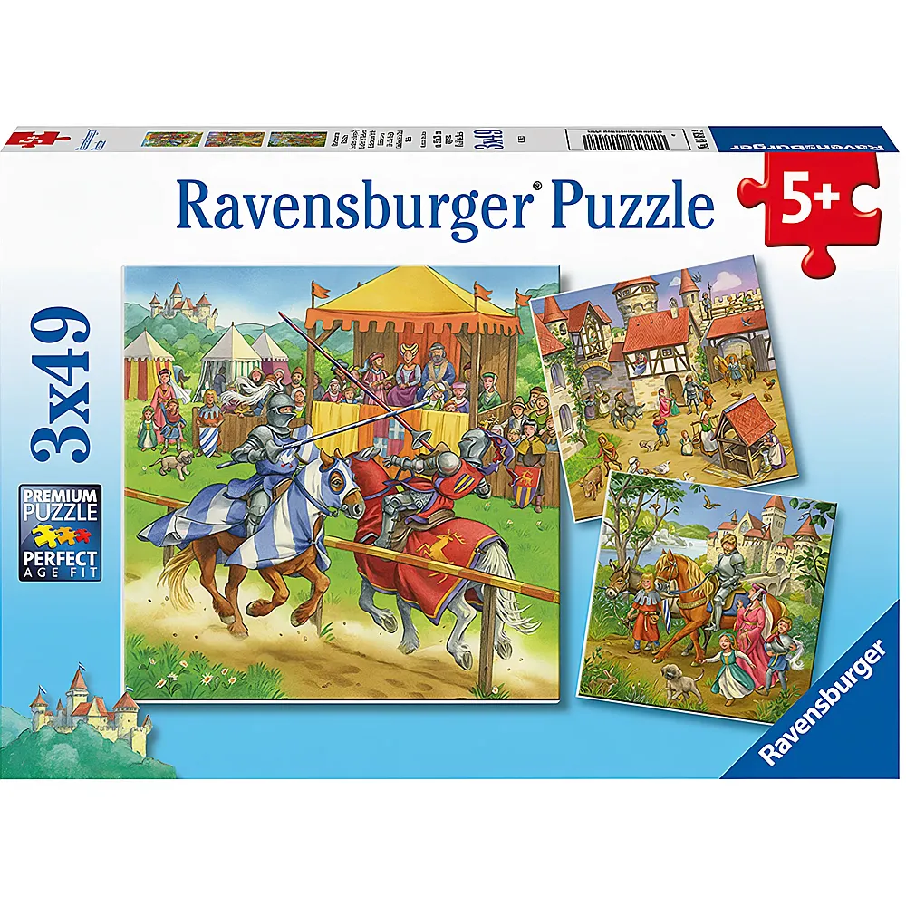 Ravensburger Puzzle Ritterturnier im Mittelalter 3x49