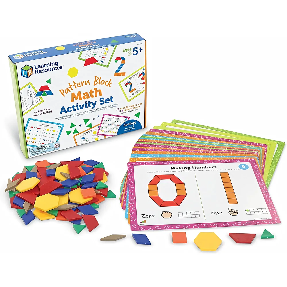 Kit dactivit�s math�matiques Avec des Formes de Learning Resources, Jeux math�matiques Pour Enfants, Jeux �ducatifs, math�matiques pr�scolaires, Montessori, 144 pi�ces, � partir de 5 ans