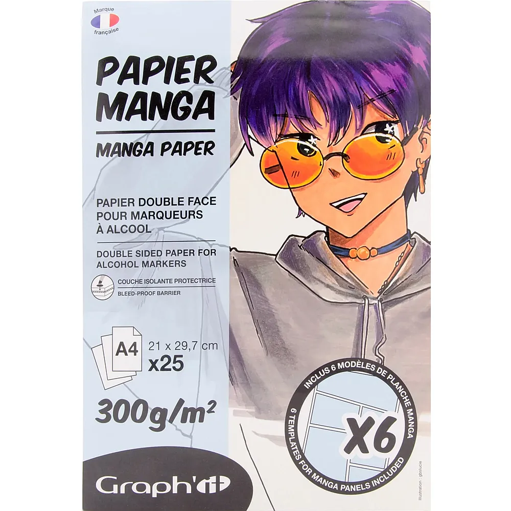 Graph'it Bloc Manga A4 300g 25 Feuilles + 6 Calques