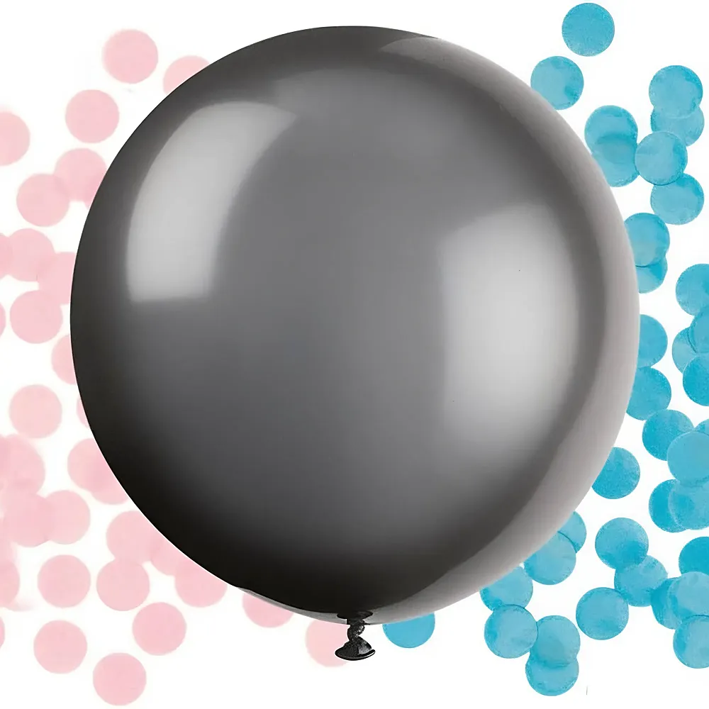 Unique Konfettiballon schwarz aus Latex