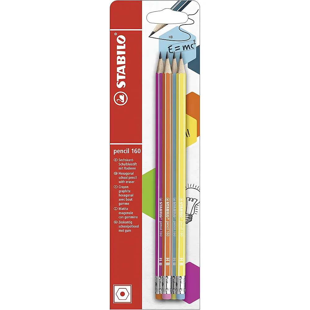 Stabilo Bleistift HB 160 - 4 Teile | Farbe & Kreide