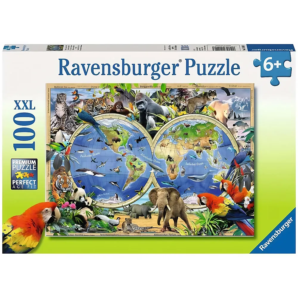 Ravensburger Puzzle Tierisch um die Welt 100XXL
