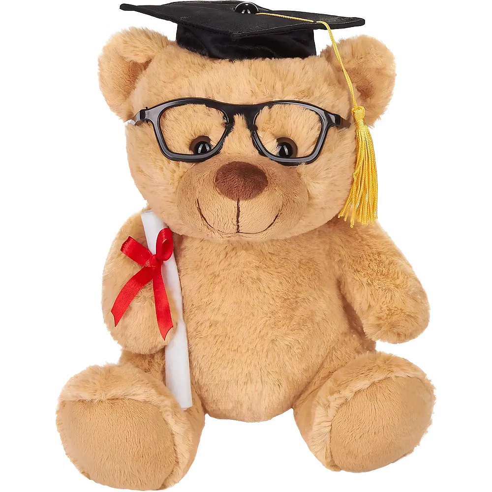 Brubaker Teddy bear with glasses, diploma and graduation cap - 25 cm