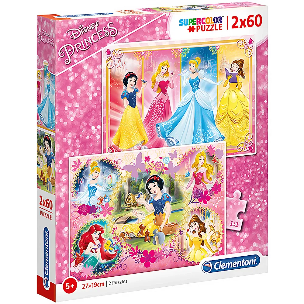 Clementoni Puzzle Supercolor Disney Princess 2x60
