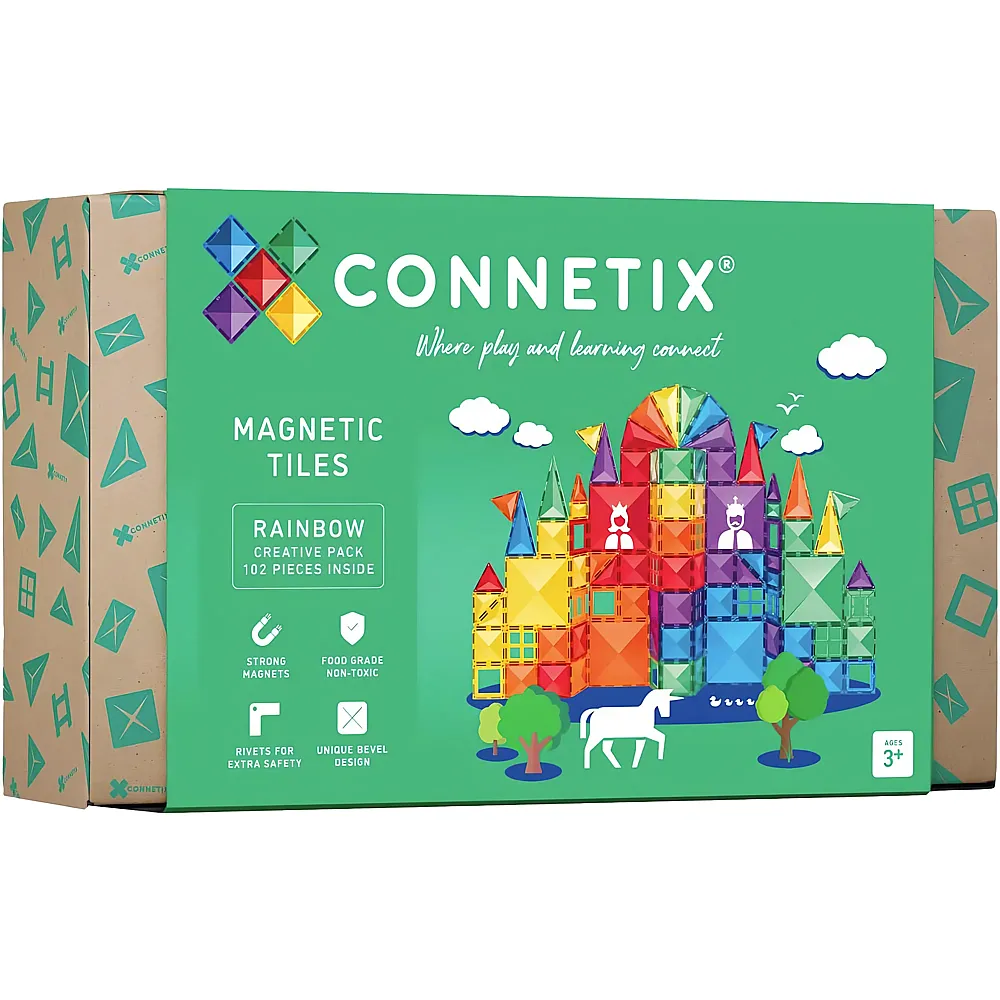 Connetix Magnetische Fliesen Regenbogen Kreativpaket - 102 Teile