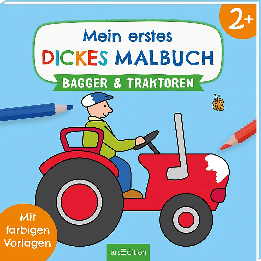 ars Edition Erstes dickes Malbuch Bagger & Traktoren