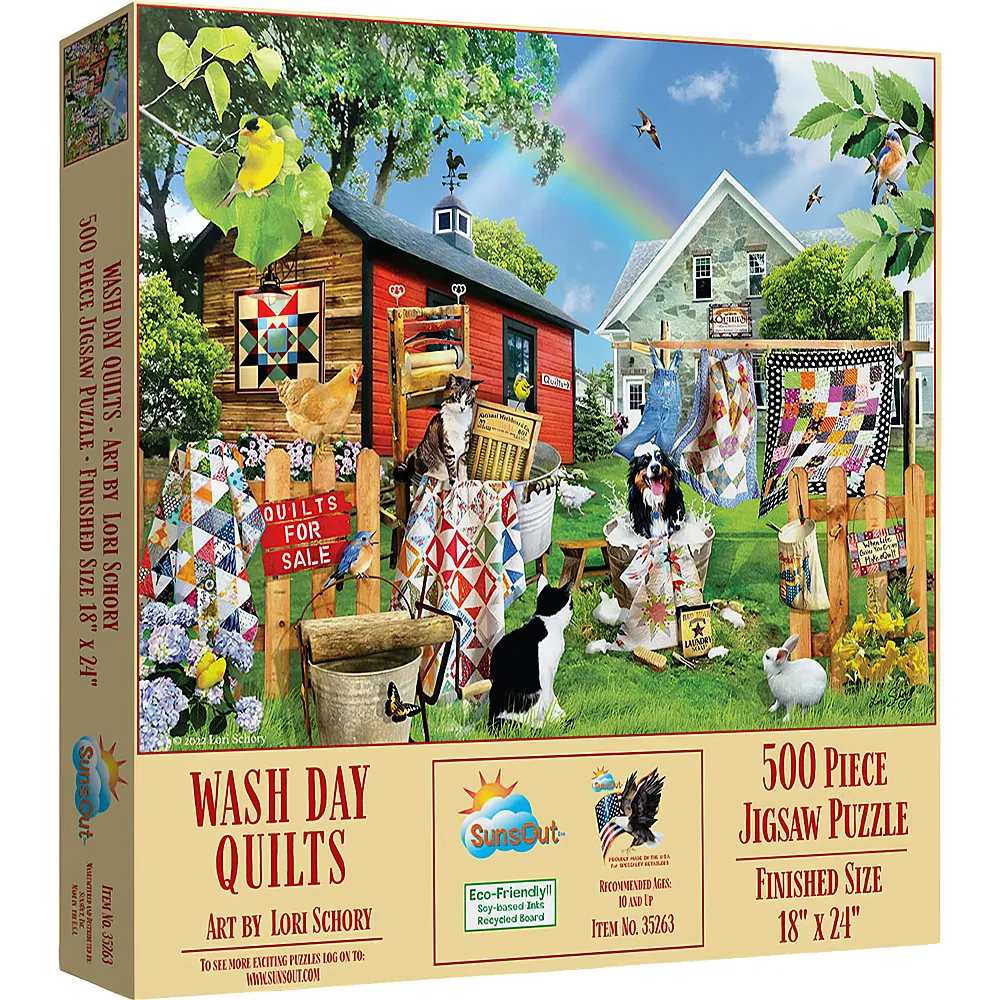 SunsOut Puzzle Lori Schory Wash Day Quilts - 500 Teile