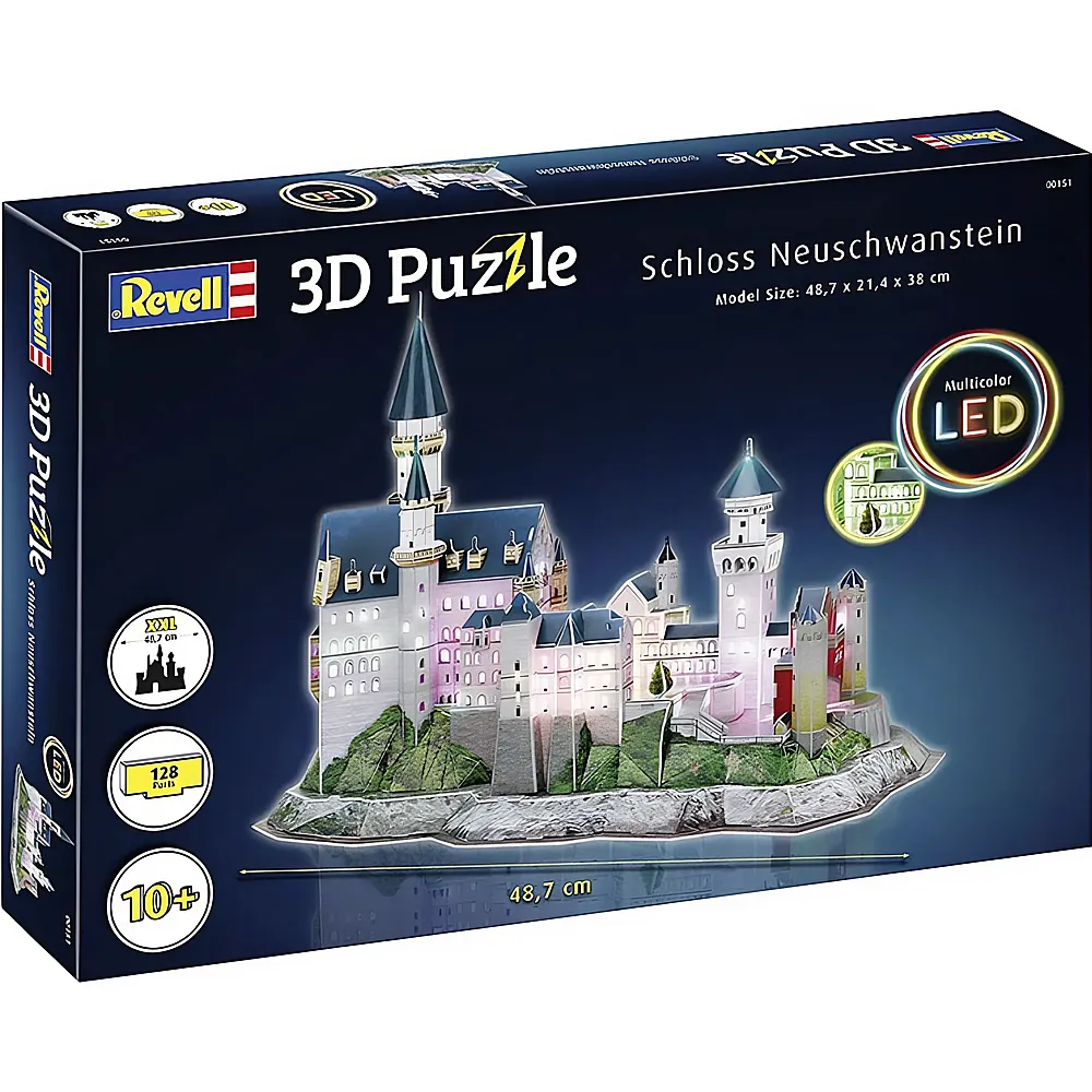 Revell Puzzle Schloss Neuschwanstein Multicolor LED 128Teile