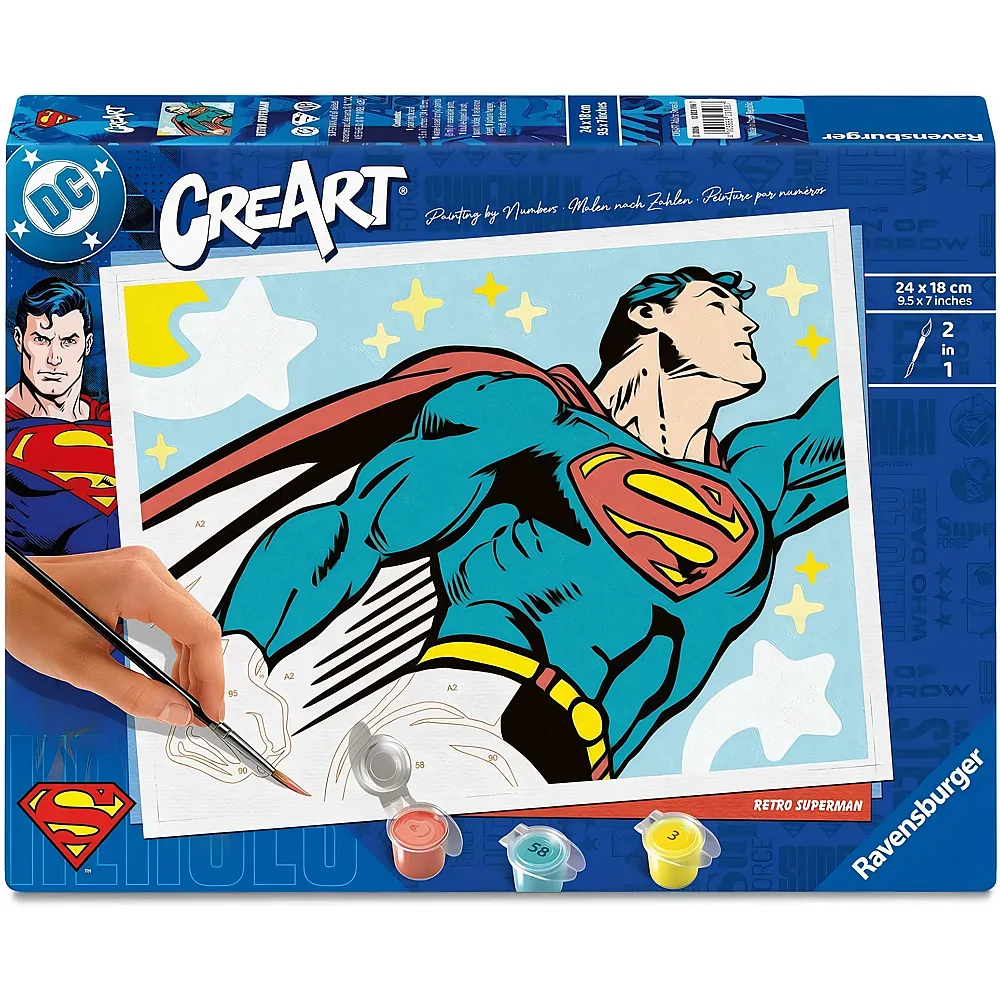 meinspielzeug - Ravensburger CreArt Malen nach Zahlen - Retro Superman