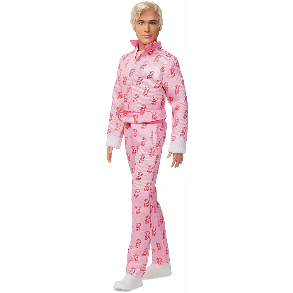 Barbie Signature The Movie Ryan Gosling als Ken in rosafarbenem Overall mit B-Aufdruck