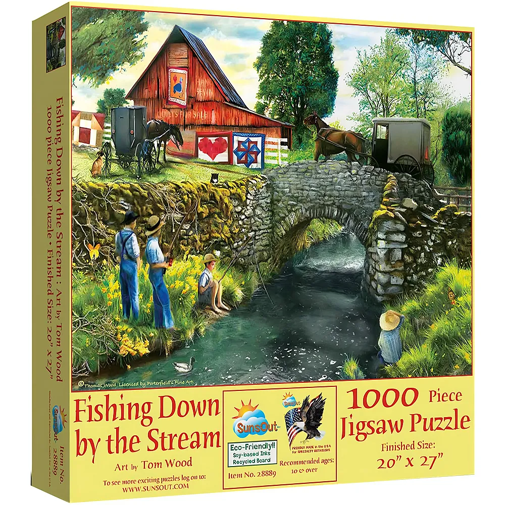 SunsOut Puzzle Tom Wood Fishing Down by the Stream - 1000 Teile