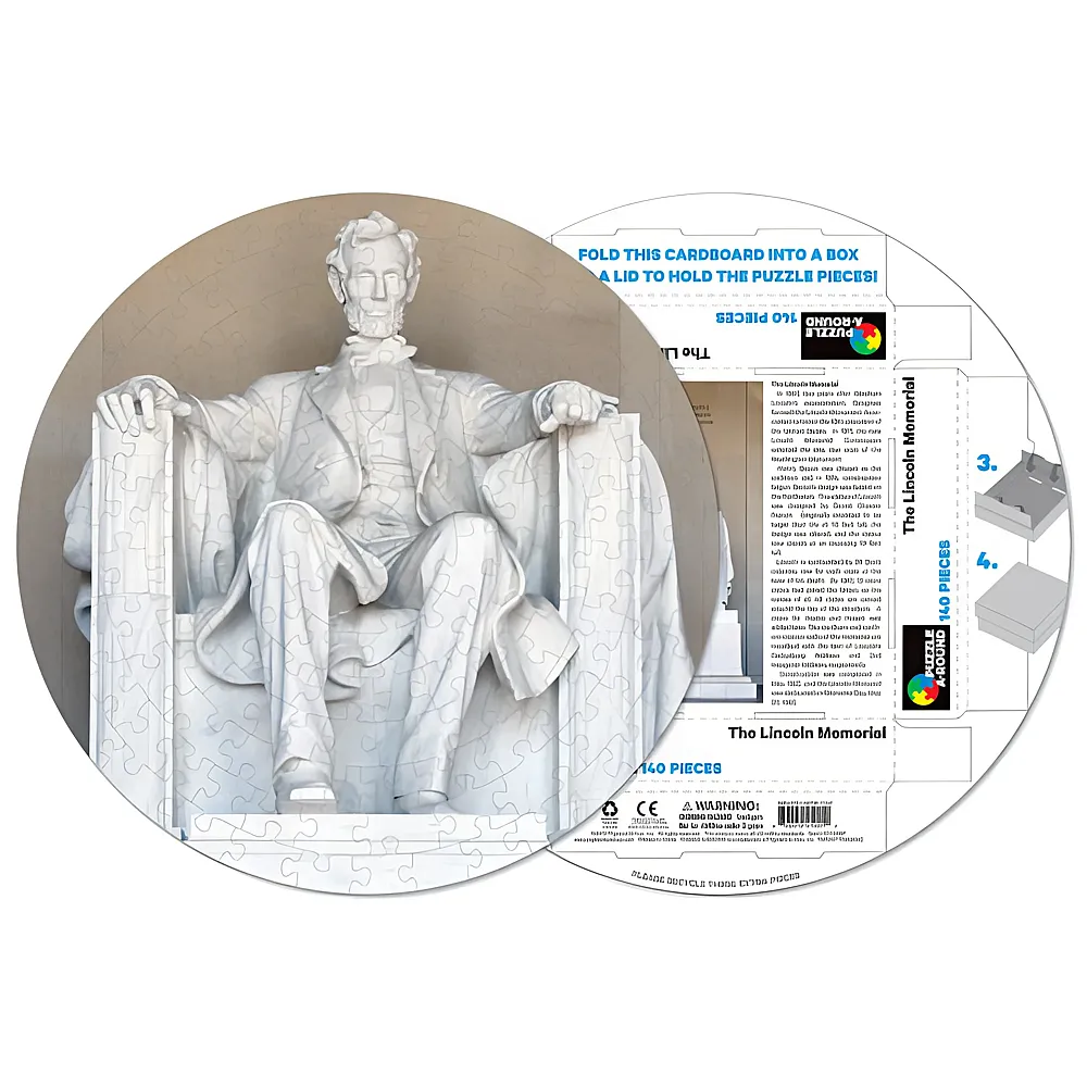 Pigment & Hue, INC Puzzle Already assembled round Puzzle - The Lincoln Memorial 140Teile - Suche