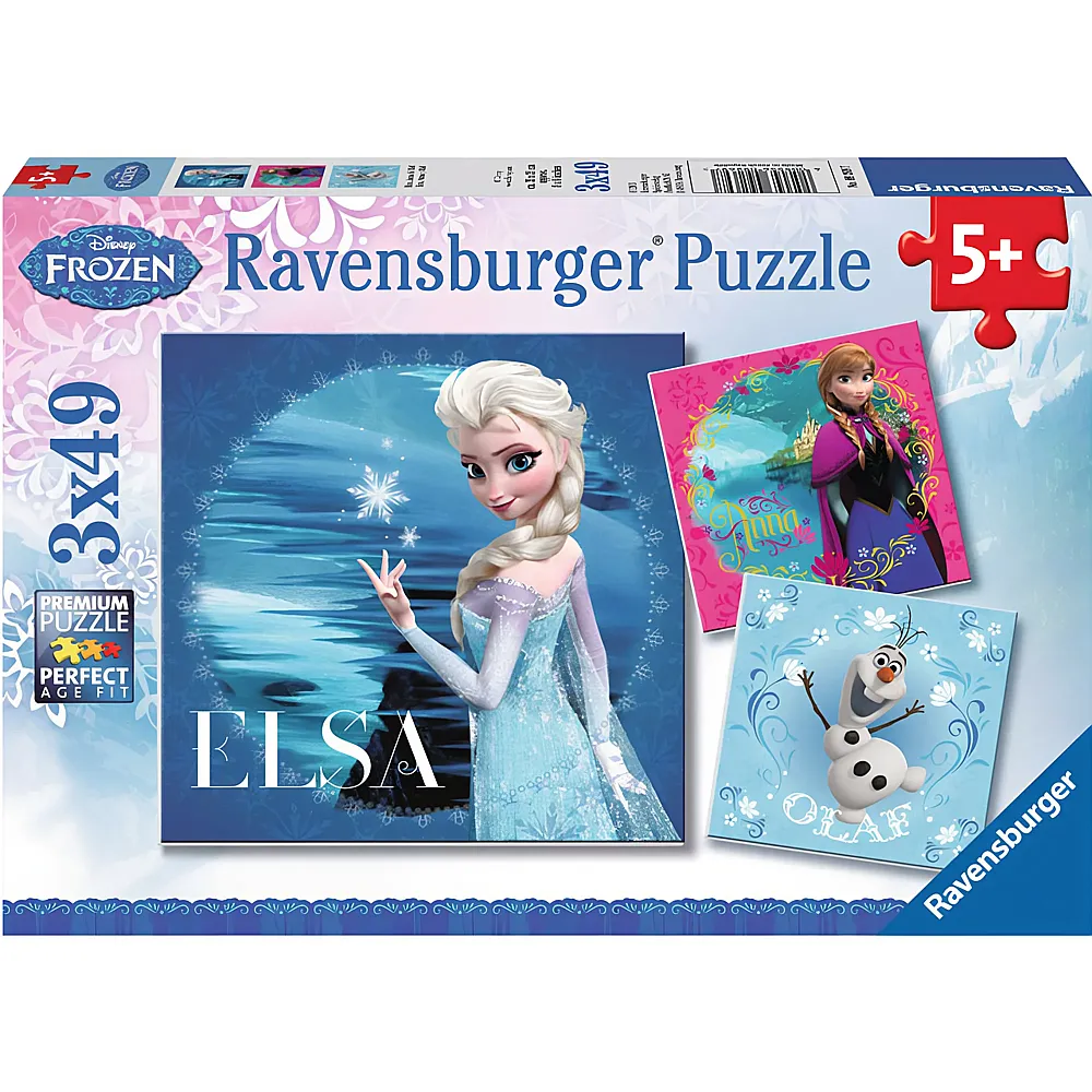 Ravensburger Puzzle Disney Frozen Elsa, Anna & Olaf 3x49