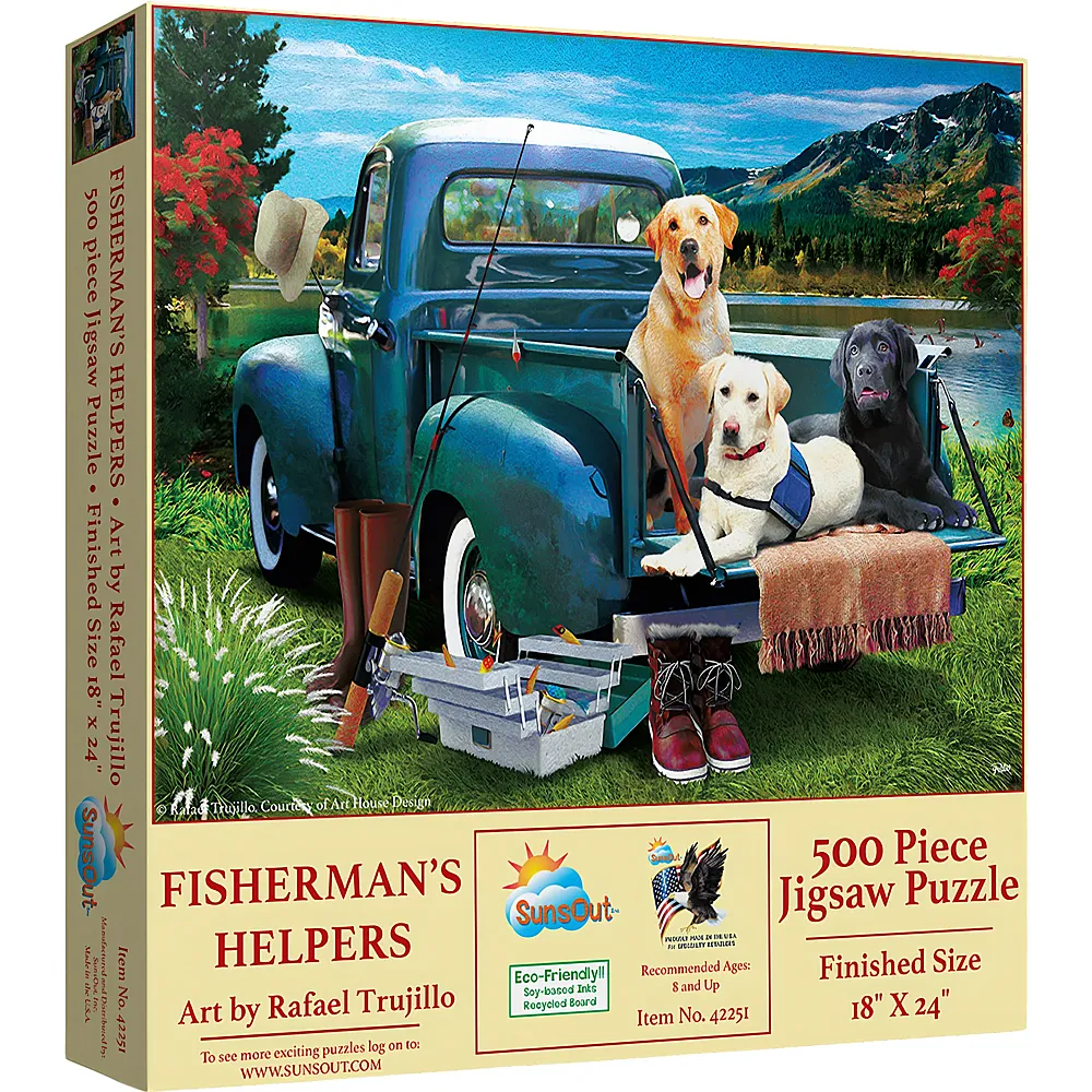 SunsOut Puzzle Rafael Trujillo Fisherman's Helpers - 500 Teile