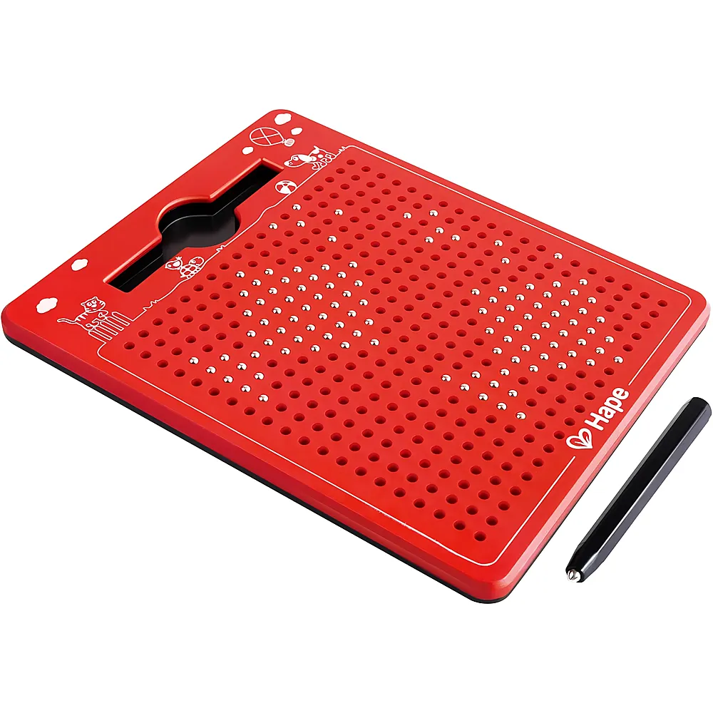 meinspielzeug - Hape Magnetische Zeichentafel, zum Mitnehmen, rot, klein 175 x 215 x 12 mm, ab 3 Jahren