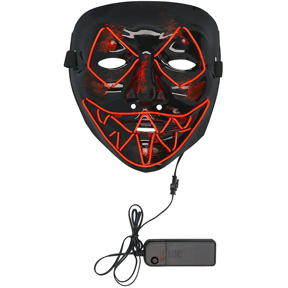 Boland Maske LED Smile rot f�r Erwachsene, 3 Modi,