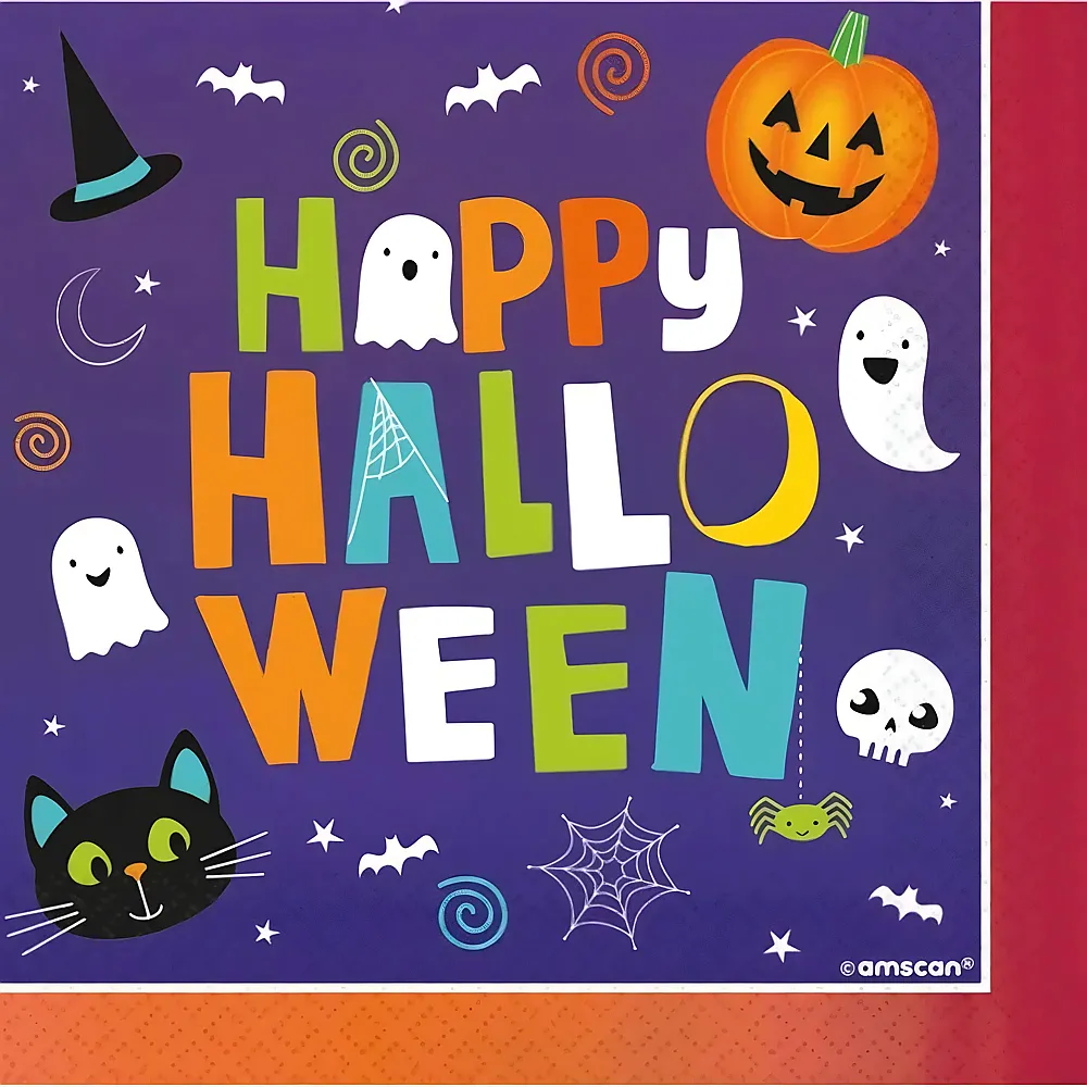 Amscan Servietten Happy Halloween - 16 Teile - Tischdeko