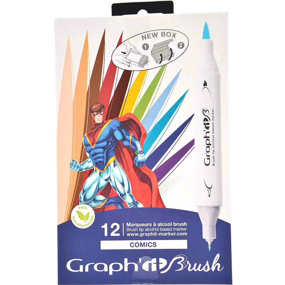 Graph'it Brush & Extra Fine Set 12 Marqueurs Comics