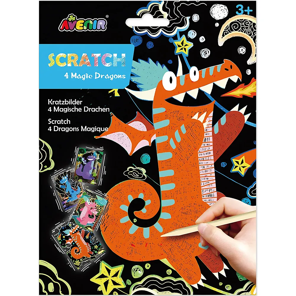 Avenir Kratzbilder Drachen - 4 Teile