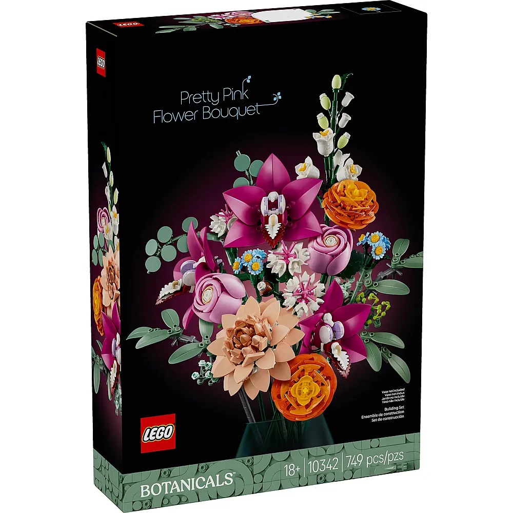 LEGO Icons Botanical Collection Sch�ner Rosafarbener Blumenstrauss 10342
