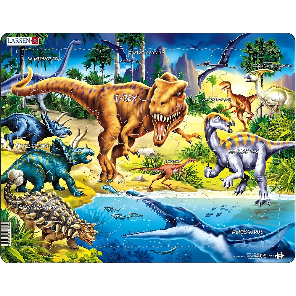 Larsen Puzzle Dinosaurs - 57 Pieces