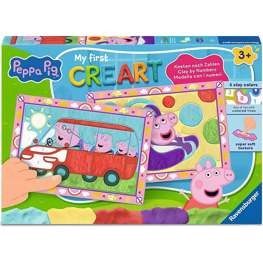 Ravensburger CreArt Peppa Pig Kneten nach Zahlen Baby Evie Peppa Wutz
