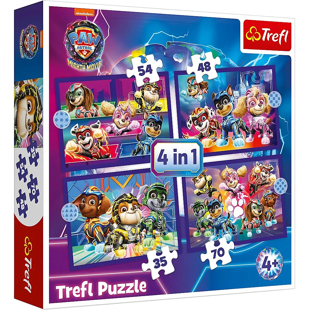 Trefl Puzzle 4in1 Paw Patrol The Mighty Movie 35-70
