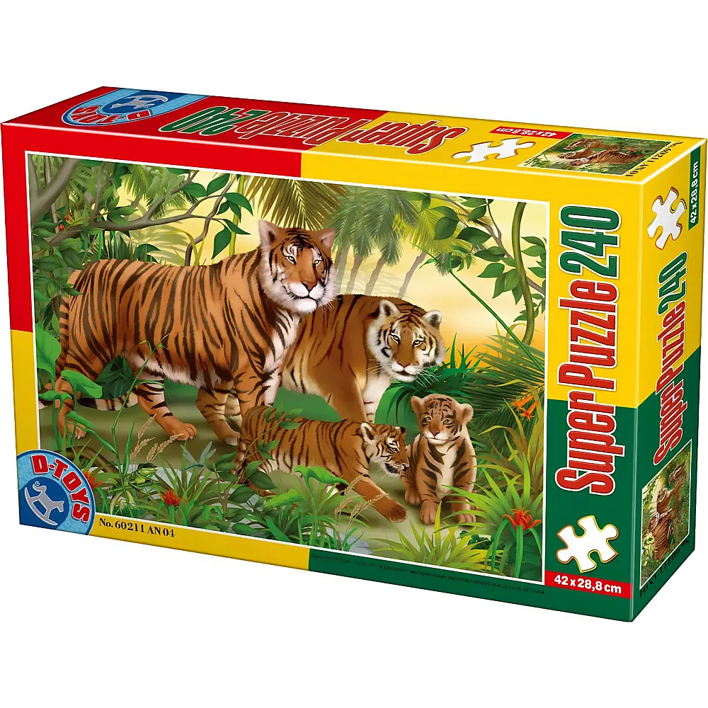 DToys Puzzle Wildtiere - Tiger - 240 Teile - Puzzle 105-300 Teile
