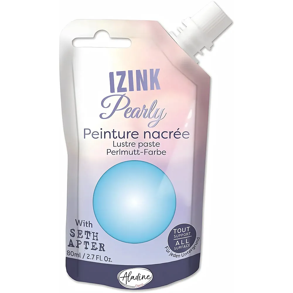 Aladine Izink Izink Pearly Himmelblau - 80 ml | Farbe & Kreide