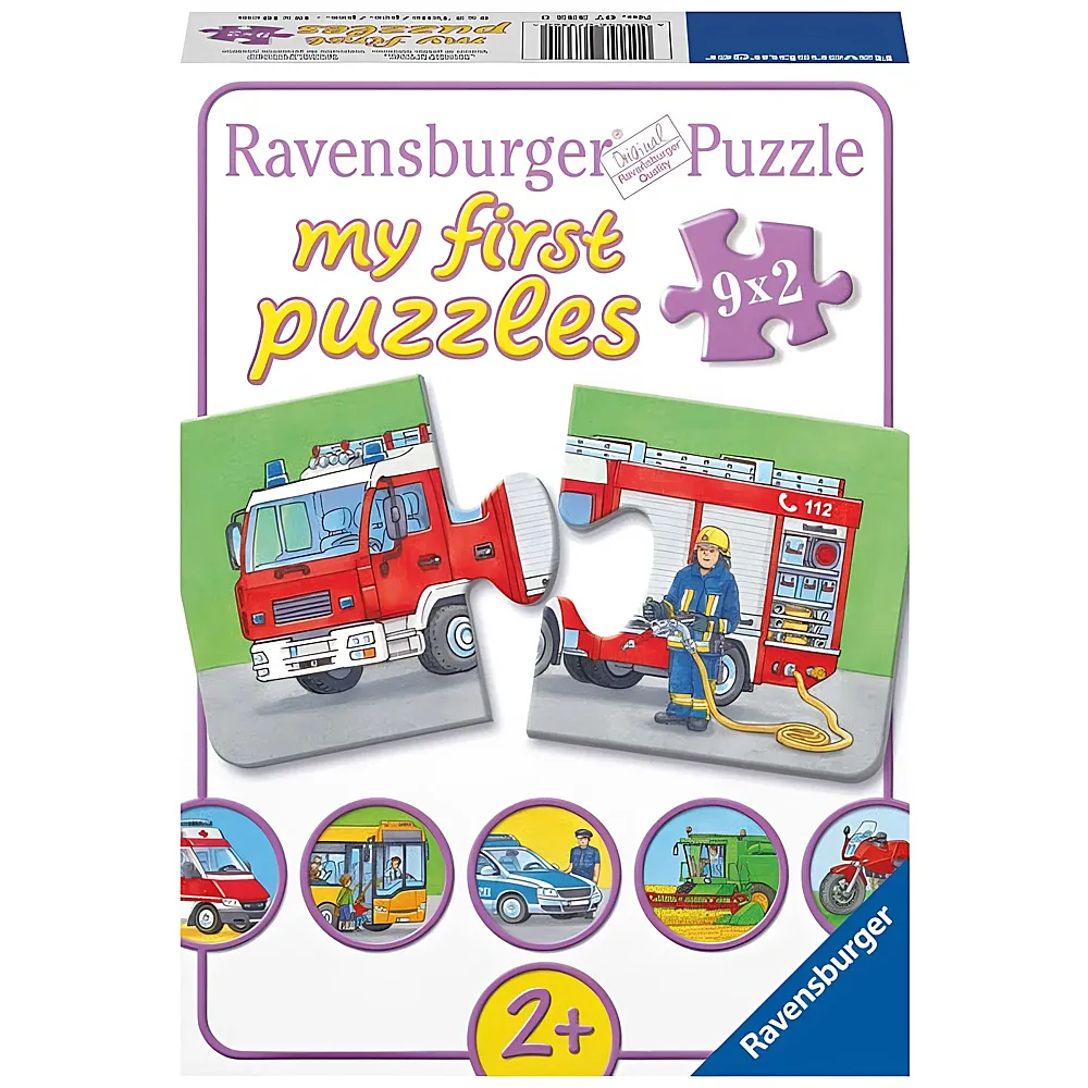 Ravensburger Puzzle Einsatzfahrzeuge 9x2