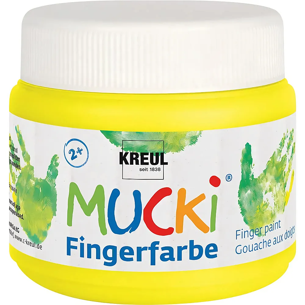 Kreul Mucki Fingerfarbe Gelb - 150 ml | Farbe & Kreide