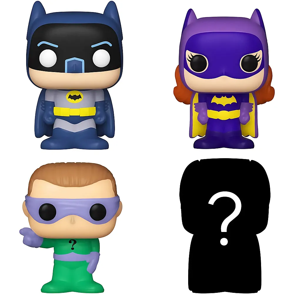 Funko Bitty Pop Batman, Batgirl, The Riddler und Mystery 4Teile