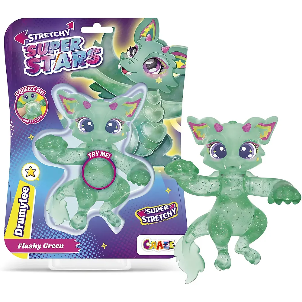 CRAZE STRETCHY SUPERSTARS Drumylee - Glibberige & Dehnbare Sammelfiguren mit Schleimf�llung, 6 Verschiedene Charaktere zum Sammeln