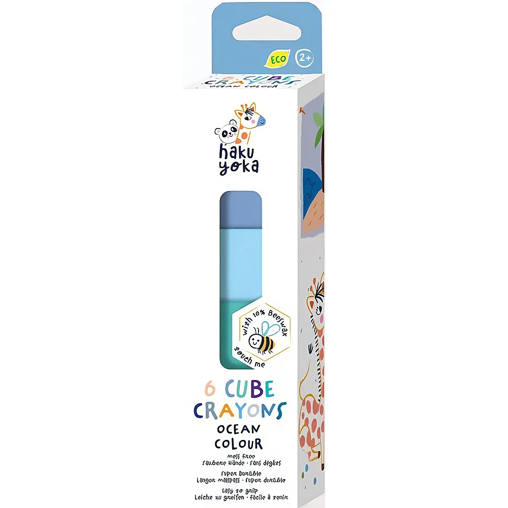 Hakuyoka Wachsmalkreide W�rfel blau-gr�n - 6 Teile