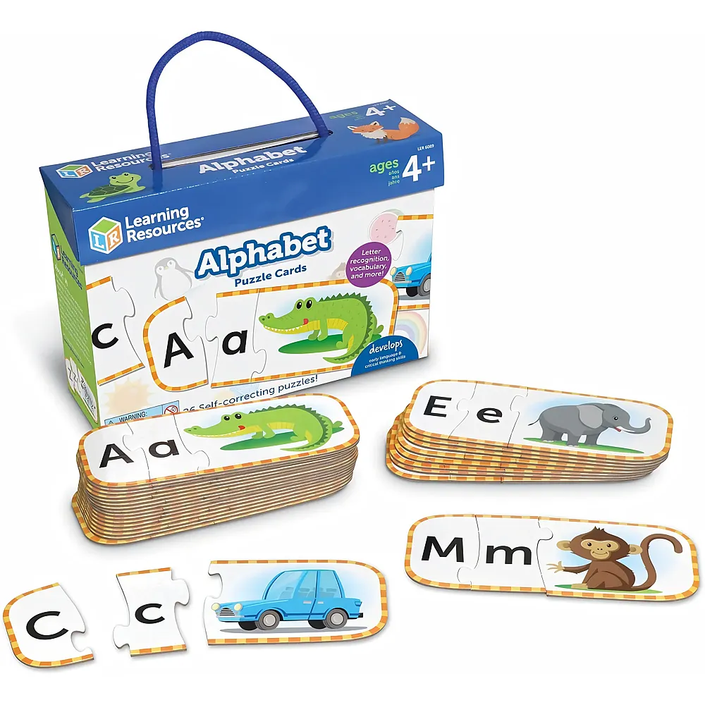 Learning Resources Alphabet-Puzzlekarten, Vorbereitendes Lernen im Vorschulalter, Puzzles zur Eigen�berpr�fung, ab 4 Jahren