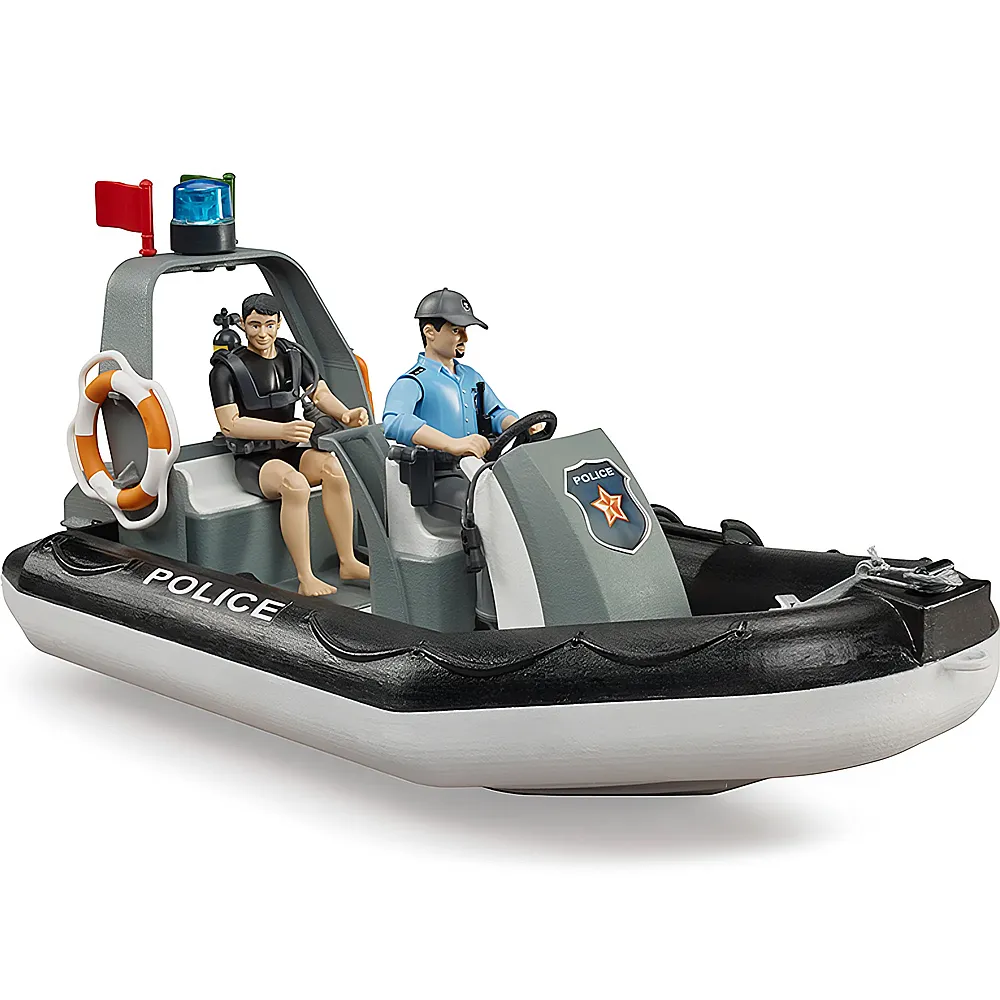 Bruder Polizei Schlauchboot und 2 Figuren